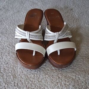 Italian Shoemakers White Sandals with Sparkling Straps